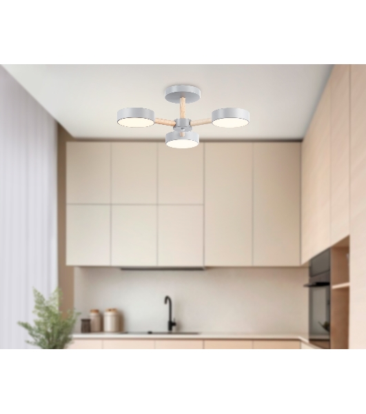 Светильник Ambrella light FL4822/3 GR серый 3000K-6400K 40W D580*160 (ПДУ ИК)