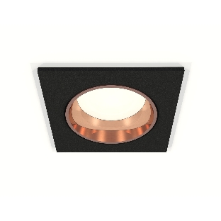 Комплект встраиваемого светильника Ambrella light XC6521005 SBK/PPG черный песок/золото розовое полированное MR16 GU5.3 (C6521, N6114)