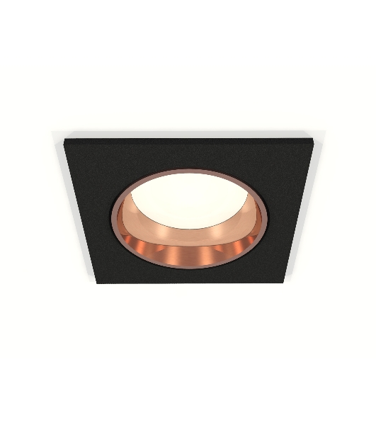 Комплект встраиваемого светильника Ambrella light XC6521005 SBK/PPG черный песок/золото розовое полированное MR16 GU5.3 (C6521, N6114)