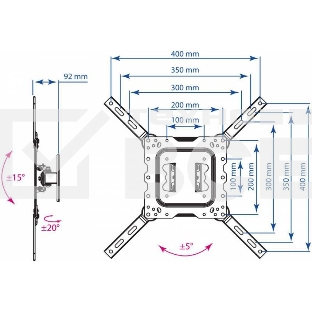 Кронштейн для телевизора Kromax DIX-16 черный 22