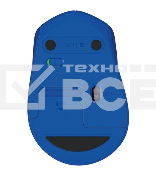 Мышь беспроводная Logitech M280 синий, 1000 dpi, радиоканал, USB, кнопки - 3