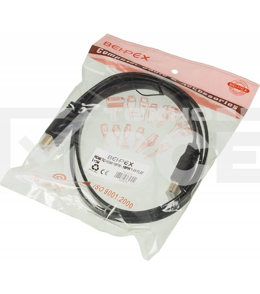 Кабель аудио-видео High Speed ver.1.4 Flat HDMI (m)/HDMI (m) 1м. позолоченные контакты черный