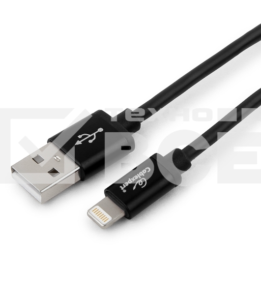 Кабель Cablexpert для Apple CC-S-APUSB01Bk-0.5M, AM/Lightning, серия Silver, длина 0.5м, черный, блистер
