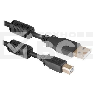 Кабель Defender USB04-10 PROКабель USB 2.0 для соед. 3.0м AM/BM, зол.конт, 2фер.фил.