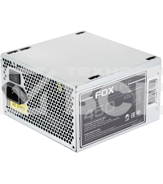 Блок питания Power Supply Foxline, 450Вт, 120мм, серебряный