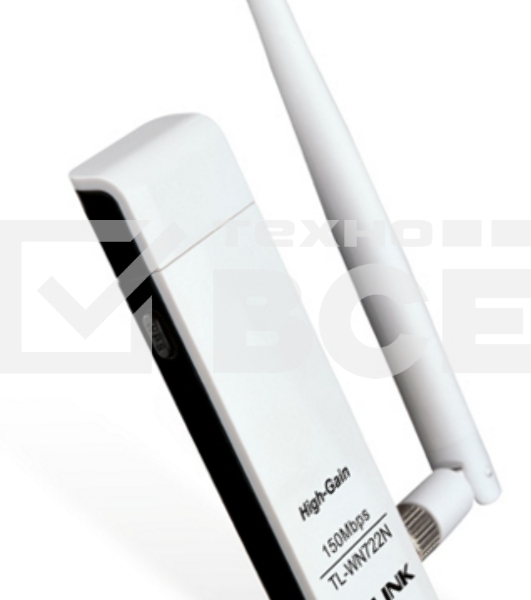 Адаптер TP-Link SOHO TL-WN722N 150Mbps High Gain Wireless N USB Adapter with Cradle, 1T1R, 2.4GHz, 802.11n/g/b, 1 detachable antenna