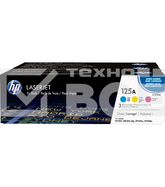 Картридж лазерный комплект HP CF373AM голубой/пурпурный/желтый для CLJ CP1215/1515 3 х 1400стр.