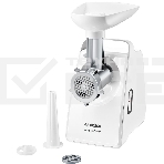 Мясорубка Bosch MFW3910W CompactPower, 1900Вт, 2,3 кг/мин, цвет: белый, механическая за щита от перегрузки, 1 скор. Комплект: 2 диска для фарша, насадка для кол басок, фото6