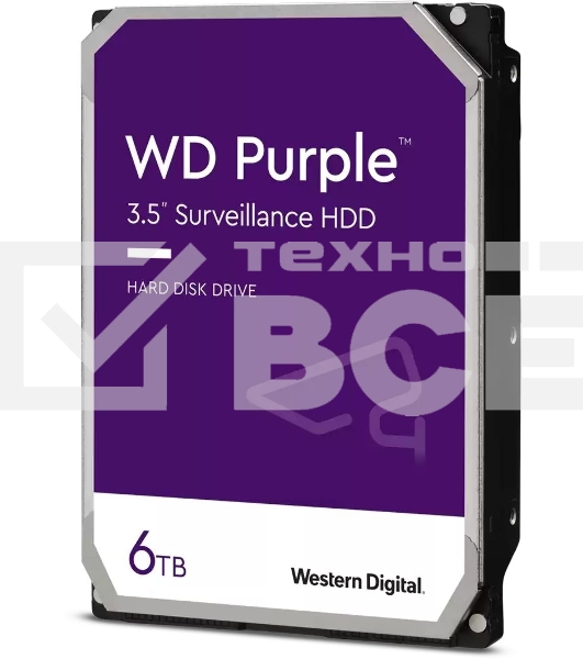 Жесткий диск Western Digital  6TB SATA-IIISurveillance Purple (5400rpm) 256Mb 3.5