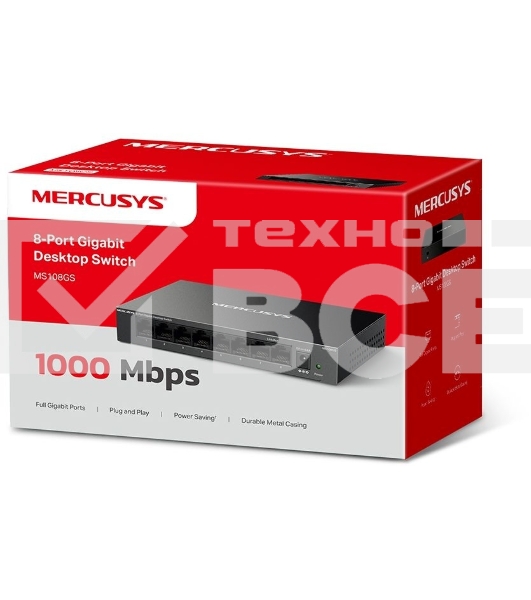 Настольный коммутатор Mercusys MS108GS с 8 гигабитными портами
