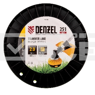 Леска для триммера квадрат, 2,0мм х 251м, на DIN катушке FLEX CORD Denzel