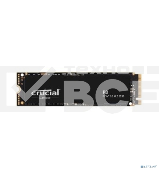 Накопитель SSD Crucial P3, 1Tb, M.2 2280, PCIe 3.0 x4, NVMe, R/W 3500/3000