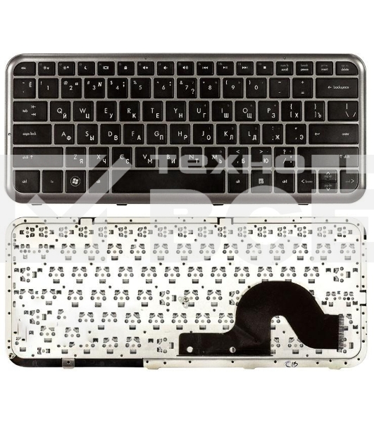Клавиатура для ноутбука HP Pavilion dm3 dm3-1000 черная с серой рамкой