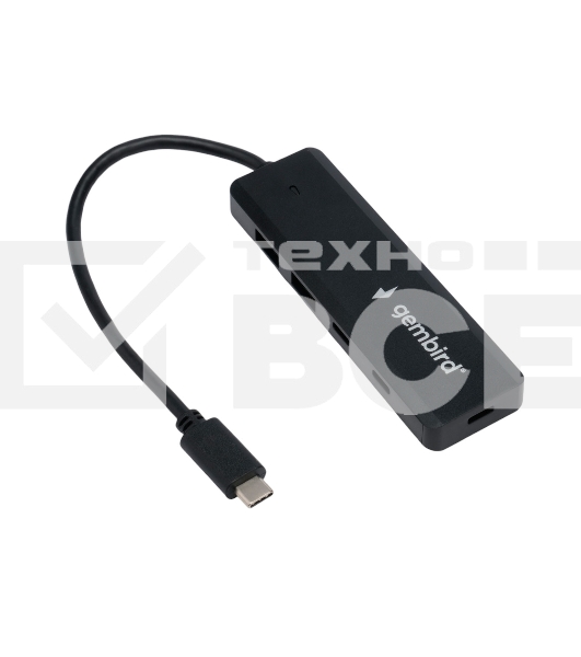 Разветвитель USB3.1 Gembird UHB-C425, 2xUSB, 2xType-C, с доп.питанием (порт Type-C), кабель Type-C 19см