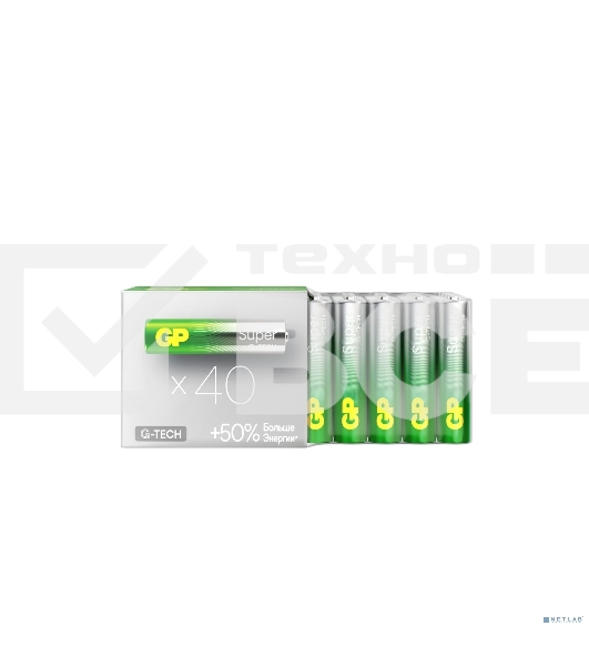Алкалиновые батарейки GP Super Alkaline G-Tech 24А ААA - 40 шт. в пленке