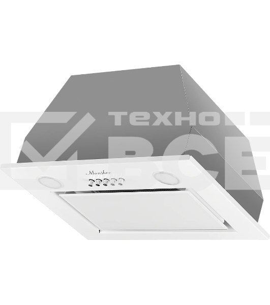 Встраиваемая вытяжка Monsher INNA 40 Blanc, 40 см, производительность 750 м3/ч, 3 скорости, турбо режим, механическое управление, уровень шума 45 дБ, LED освещение, угольный фильтр KF-Y (опция), цвет белый/нержавеющая сталь