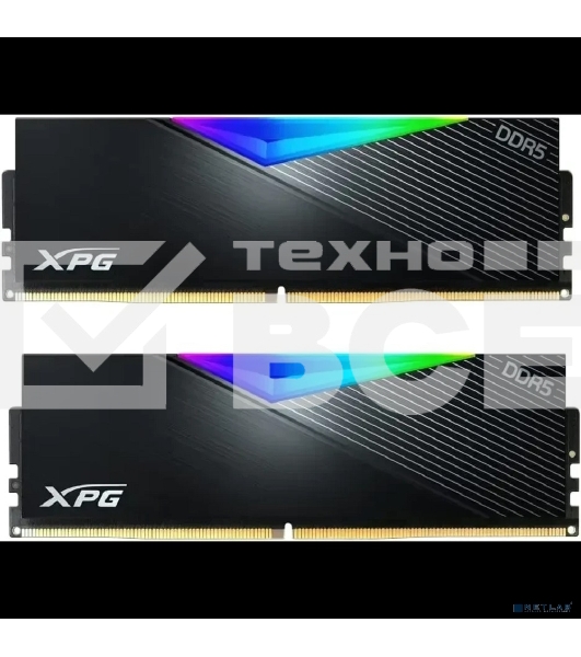 Оперативная память XPG Lancer, DDR5, 32GB (2x16GB), 6400MHz, CL32, DIMM, с радиаторами, RGB, черный