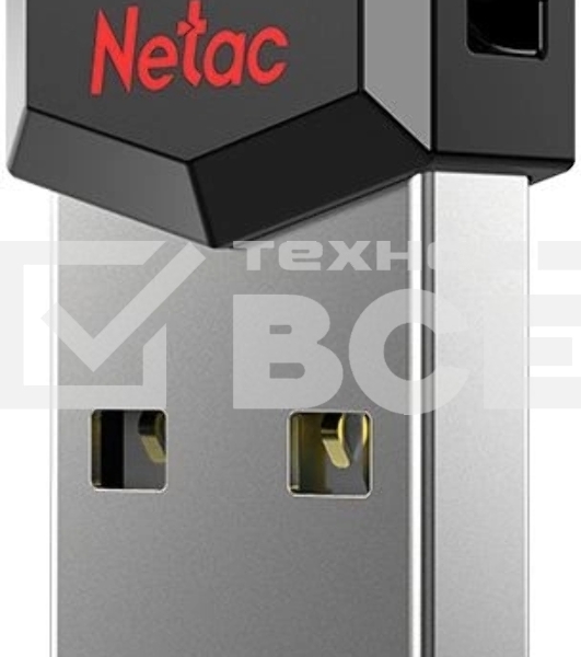Флешка USB Netac UM81 (NT03UM81N-004G-20BK), 4Gb, USB 2.0, R/W 30/10, черный/красный