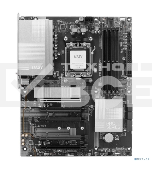 Материнская плата MSI PRO B840-P WIFI, Socket AM5, AMD B840, 4xDDR5, 4xSATA, 2xM.2, 1xPCI-E 4.0 x16, 1xPCI-E 3.0 x4, 3xPCI-E 3.0 x1, 1xHDMI, 1x 2.5Gb LAN, 4xUSB-A 2.0, 2xUSB-A 5Gbps, 1xUSB-C 5Gbps, 1xUSB-A 10Gbps, 1xUSB-C 10Gbps, 3x3.5 мм, 7.1, ATX