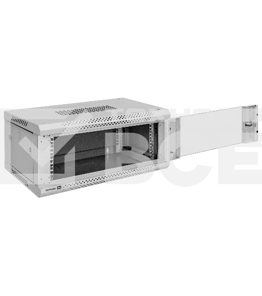 Шкаф телекоммуникационный 19' настенный 4U ExeGate EC-WM-4U.450.G.GREY (19”, 4U, 600x450x280mm (ШхГхВ), передняя дверь закаленное стекло, съемные боковые панели, пыле- и влагозащита IP23, светло-серый RAL 7035)