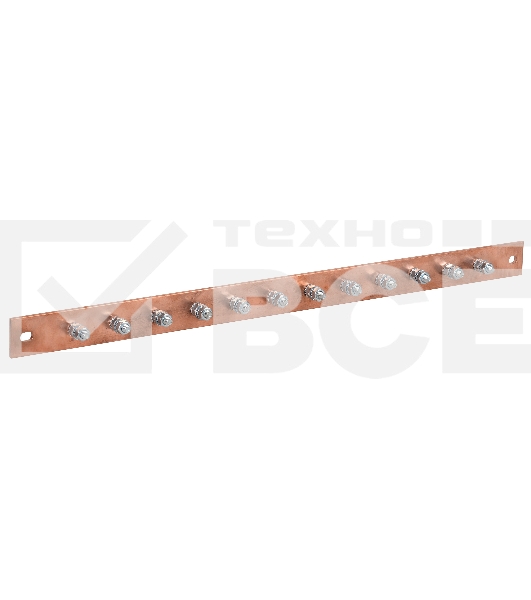 Шина заземл. 483х25x3мм медь ШМТ М1 12 точек подключ. М6 ITK