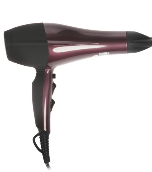 Фен Delta DL-0937 черный/бордовый, 2000 Вт, ионизация