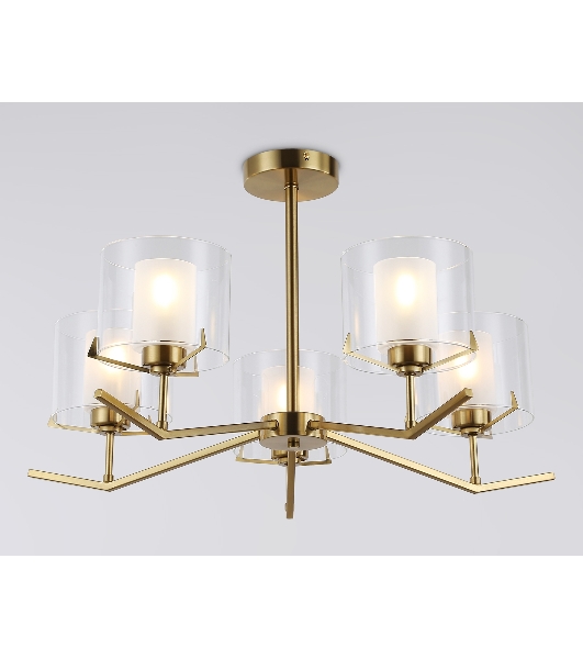 Светильник Ambrella light LH57007/5 BS/FR латунь/белый матовый E14/5 max 40W D690*390