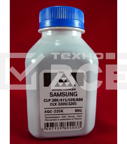 Тонер SAMSUNG CLP 300/315/320/325/360/415/500/510/600/610/660/CLX3300/3305 Black, (фл.90г.) AQC фас. Россия