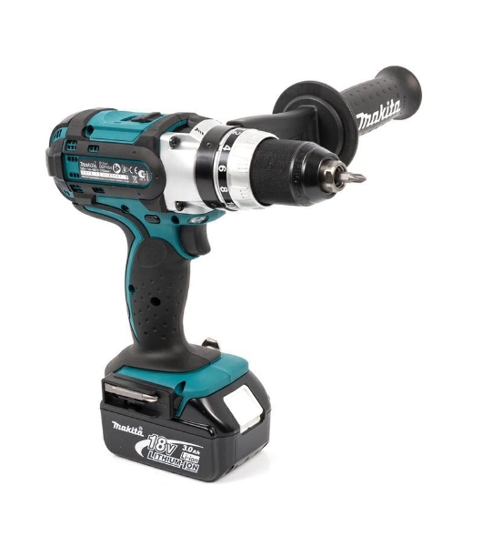 Дрель Makita DHP451RFE Дрель ак(уд),{18В,2х3Ач Li-ion,БЗП-13мм,0-300\0-600\0-1700об\м,80\40Нм,2.2кг,чем,подсветка}