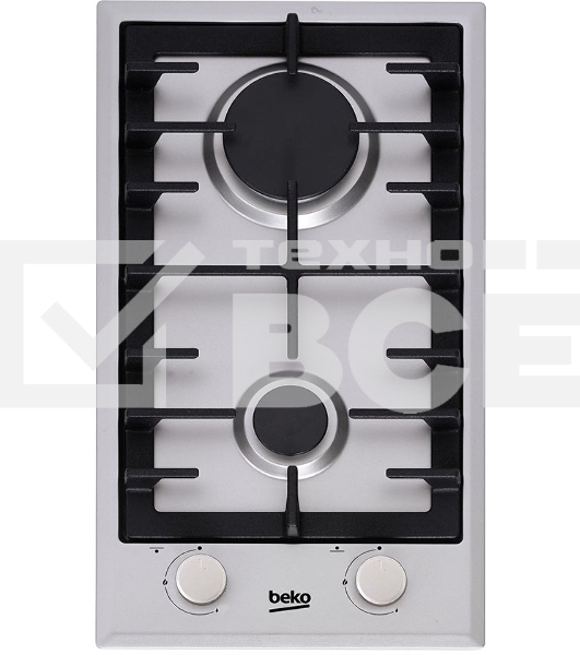 Встраиваемая газовая варочная поверхность Beko HDCG 32221 FX, Нержавеющая сталь