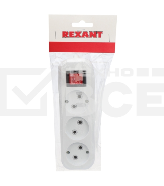 Колодка 3 гнезда с заземлением Rexant