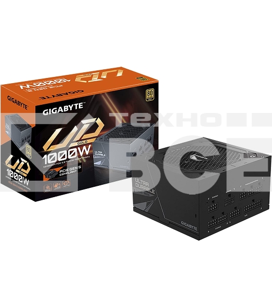Блок питания Gigabyte ATX 1000W GP-UD1000GM PG5 80 PLUS  gold (24+4+4pin) APFC 120mm fan 8xSATA Cab Manag RTL