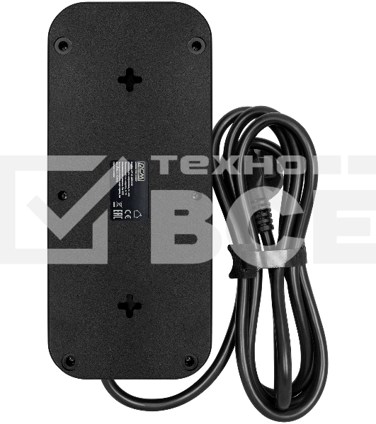 Сетевой фильтр Powercom SP-08 USB03AB 3,0 m 3.0м (8 розеток) черный (коробка)