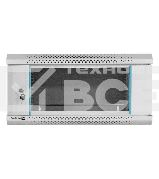 Шкаф телекоммуникационный 19' настенный 4U ExeGate EC-WM-4U.450.G.GREY (19”, 4U, 600x450x280mm (ШхГхВ), передняя дверь закаленное стекло, съемные боковые панели, пыле- и влагозащита IP23, светло-серый RAL 7035)
