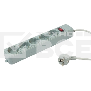 Сетевой фильтр PC Pet AP01006-5-GR 5м (5 розеток) серый