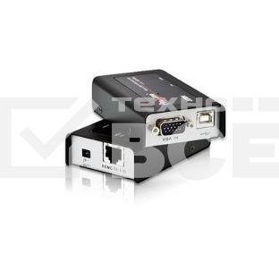 Удлинитель, SVGA+KBD+MOUSE USB ATEN, 100 метр., HD-DB15+USB A-тип/USB B-тип, Female, c KVM-шнуром USB, Б.П. 220> 5V (CE100-A7-G)