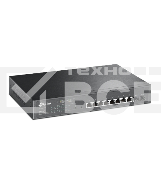 Коммутатор TP-Link JetStream 10-Port Gigabit Smart Switch with 8-Port PoE+, 8× Gigabit PoE+ Ports, 2× Gigabit SFP Slots, 802.3at/af, 150 W PoE Power, 1U 13-inch Rack-mountable Steel CaseIntegration with Omada SDN Controller, 802.1Q VLAN, STP/RSTP/MSTP, IG