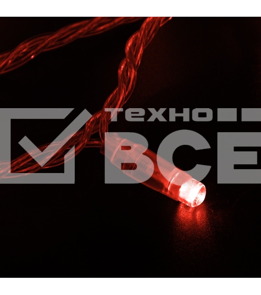 Гирлянда Neon-night Нить 10м, постоянное свечение, прозрачный ПВХ, 24В, Красный