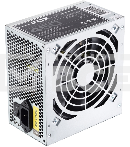 Блок питания Power Supply Foxline, 450Вт, 120мм, серебряный