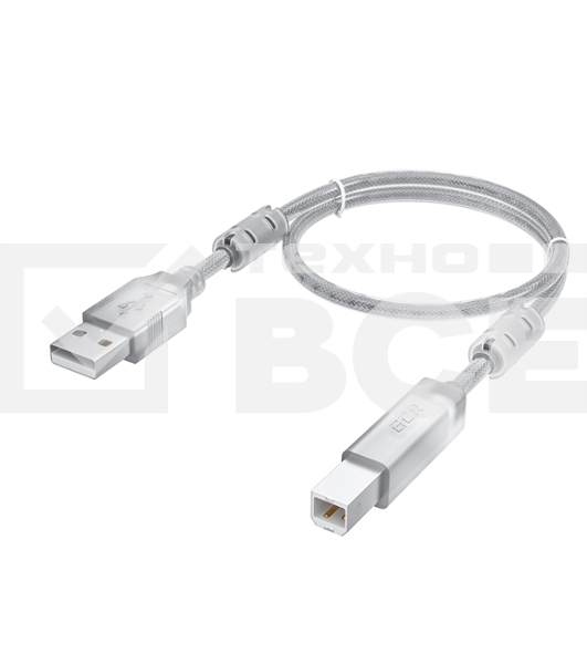 Кабель GCR PROF 0.75m USB 2.0, AM/BM, прозрачный, ферритовые кольца, 28/24 AWG, экран, армированный, морозостойкий, GCR-52421 GCR Кабель PROF 0.75m USB 2.0, AM/BM, прозрачный, ферритовые кольца, 28/24 AWG, экран, армированный, морозостойкий, GCR-52421