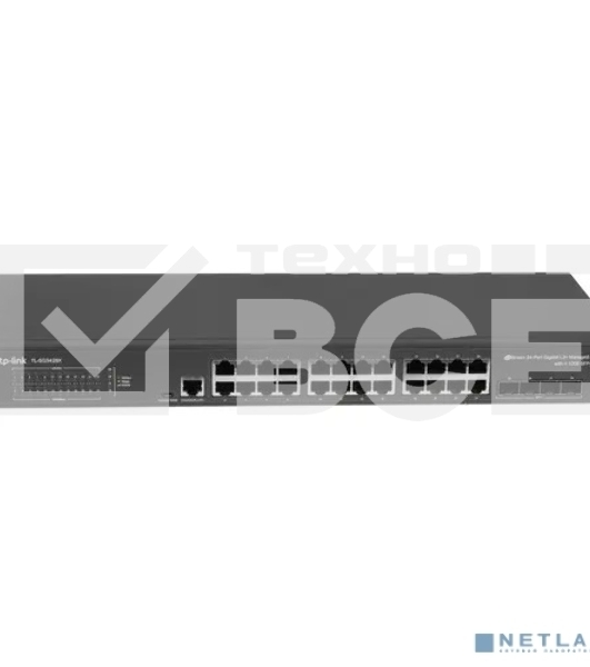 Коммутатор TP-Link JetStream™ 24-port Pure-Gigabit L2+ Managed Switch, 24 10/100/1000Mbps RJ45, 4*10G SFP+ Slots