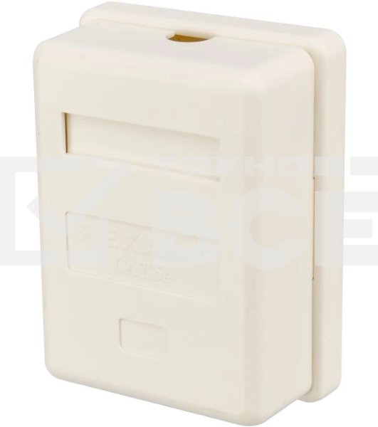 Розетка компьютерная 1-м ОП RJ45 CAT 5E бел. Rexant 03-0121