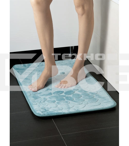 Коврик для ванной Еврогарант Pietra, 50х80 см, аквамарин, память формы