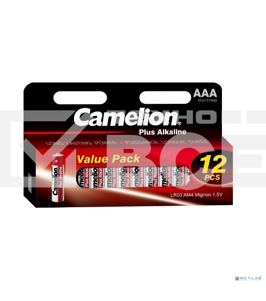 Батарейки Camelion Plus Alkaline BL12 LR03 (LR03-HP12, 1.5В) (12шт. в уп-ке)