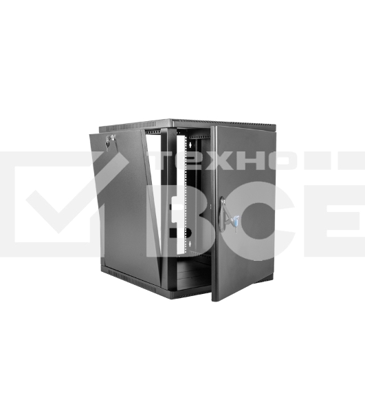 Шкаф ЦМО телекоммуникационный настенный сварной 12U (600  350) съёмные стенки, дверь металл, чёрный