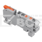 Клемма СМК Rexant 222-621-PT-6 3 вывода рычаг-push-in на DIN-рейку (1-6 мм²) серый (50 шт/уп), фото 1