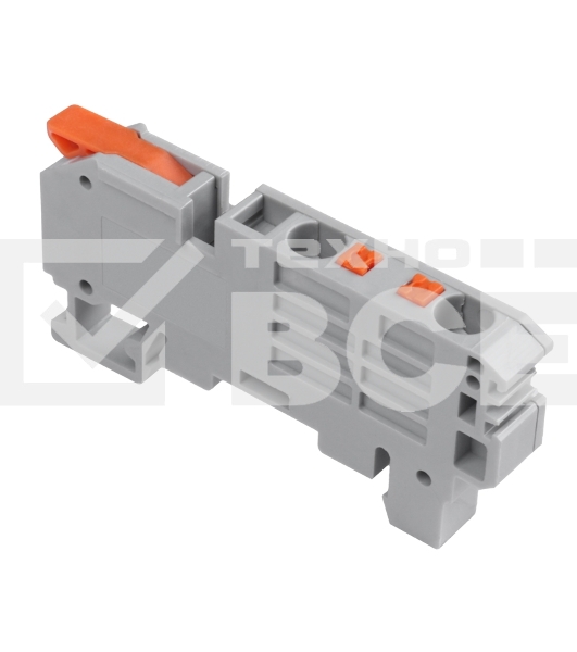 Клемма СМК Rexant 222-621-PT-6 3 вывода рычаг-push-in на DIN-рейку (1-6 мм²) серый (50 шт/уп)