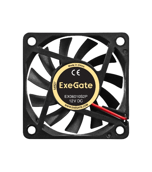 Вентилятор 12В DC ExeGate EX06010S2P (60x60x10 мм, Sleeve bearing (подшипник скольжения), 2pin, 2500RPM, 20dBA)