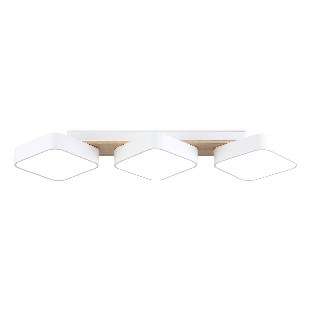 Светильник Ambrella light FL4877/3 WH/WD белый/дерево 54W 3000-6000K 680*200*70 (без ПДУ)