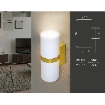 Настенный светильник FW242/2 WH/GD белый/золото GU10*2 max 12W 155*60*76, фото 1